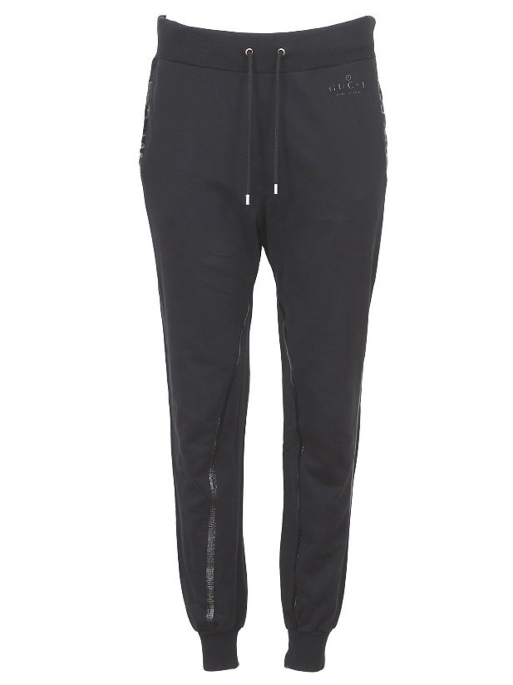 Gucci Ladies black cotton logo joggers sweat pants, drawstring waist Medium